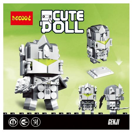 JISI 6858 non  GỐC bộ đồ chơi xếp lắp ráp ghép mô hình Brickheadz CUTEDOLL GENJI Nhân Vật Đầu To 139 khối