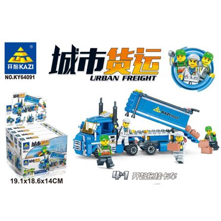 Kazi KY64091 64091 non  KAIZHI ATV TRẠM SỬA CHỮA TRƯỞNG XE TẢI TRUNG TÂM VẬN CHUYỂN HÀNG HÓA bộ đồ chơi xếp lắp ráp ghép mô hình Build Team URBAN FREIGHT Đội Xây Dựng 318 khối