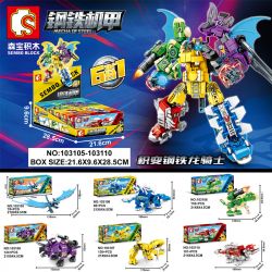 SEMBO 103105 103106 103107 103108 103109 103110 non  HIỆP SĨ RỒNG THÉP bộ đồ chơi xếp lắp ráp ghép mô hình Transformers MECHA OF STEEL Robot Đại Chiến Người Máy Biến Hình 649 khối