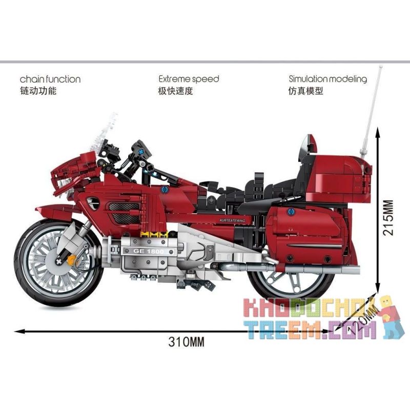 SEMBO 701944 non  XE MÁY HONDA bộ đồ chơi xếp lắp ráp ghép mô hình  TECHINQUE HONDA Kỹ Thuật Công Nghệ Cao Mô Hình Phương Tiện 1205 khối