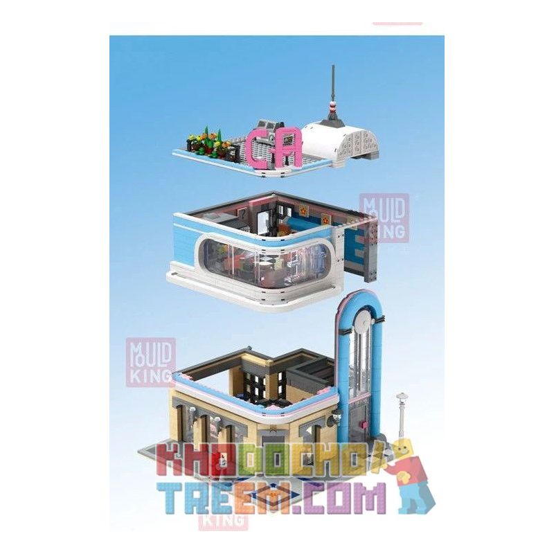MouldKing 16001 Mould King 16001 REBRICKABLE MOC-32566 32566 MOC32566 non  NHÀ HÀNG CALIFORNIA (TRONG 10260 BỘ) bộ đồ chơi xếp lắp ráp ghép mô hình Creator DOWNTOWN DINER CALIFORNIA Sáng Tạo 2013 khối