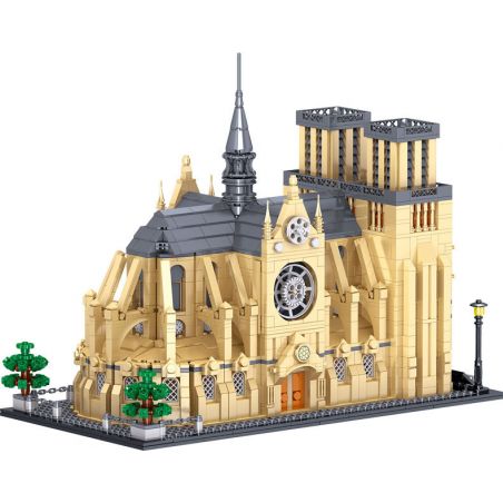 ZHEGAO QL0964 0964 non  NHÀ THỜ ĐỨC BÀ bộ đồ chơi xếp lắp ráp ghép mô hình Creator CATHÉDRALE NOTRE DAME DE PARIS Sáng Tạo 2541 khối