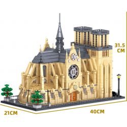 ZHEGAO QL0964 0964 non  NHÀ THỜ ĐỨC BÀ bộ đồ chơi xếp lắp ráp ghép mô hình Creator CATHÉDRALE NOTRE DAME DE PARIS Sáng Tạo 2541 khối