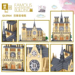 ZHEGAO QL0964 0964 non  NHÀ THỜ ĐỨC BÀ bộ đồ chơi xếp lắp ráp ghép mô hình Creator CATHÉDRALE NOTRE DAME DE PARIS Sáng Tạo 2541 khối