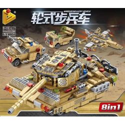 PanlosBrick 633007 Panlos Brick 633007 non  XE BỘ BINH BÁNH LỐP 8 TỔ HỢP bộ đồ chơi xếp lắp ráp ghép mô hình Military Army WHEELD INFANTRY VEHICLE Quân Sự Bộ Đội