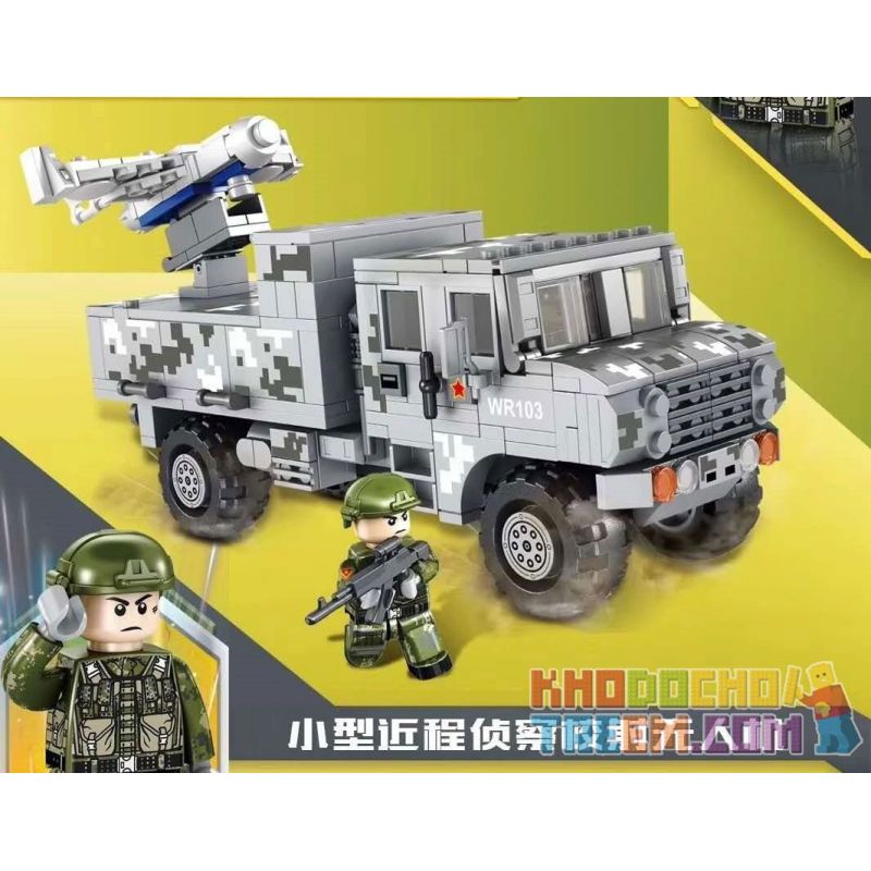 PanlosBrick 636008 Panlos Brick 636008 non  MÁY BAY KHÔNG NGƯỜI LÁI TRINH SÁT VÀ HIỆU CHỈNH TẦM NGẮN NHỎ bộ đồ chơi xếp lắp ráp ghép mô hình Peacemission Nhiệm Vụ Gìn Giữ Hòa Bình 439 khối