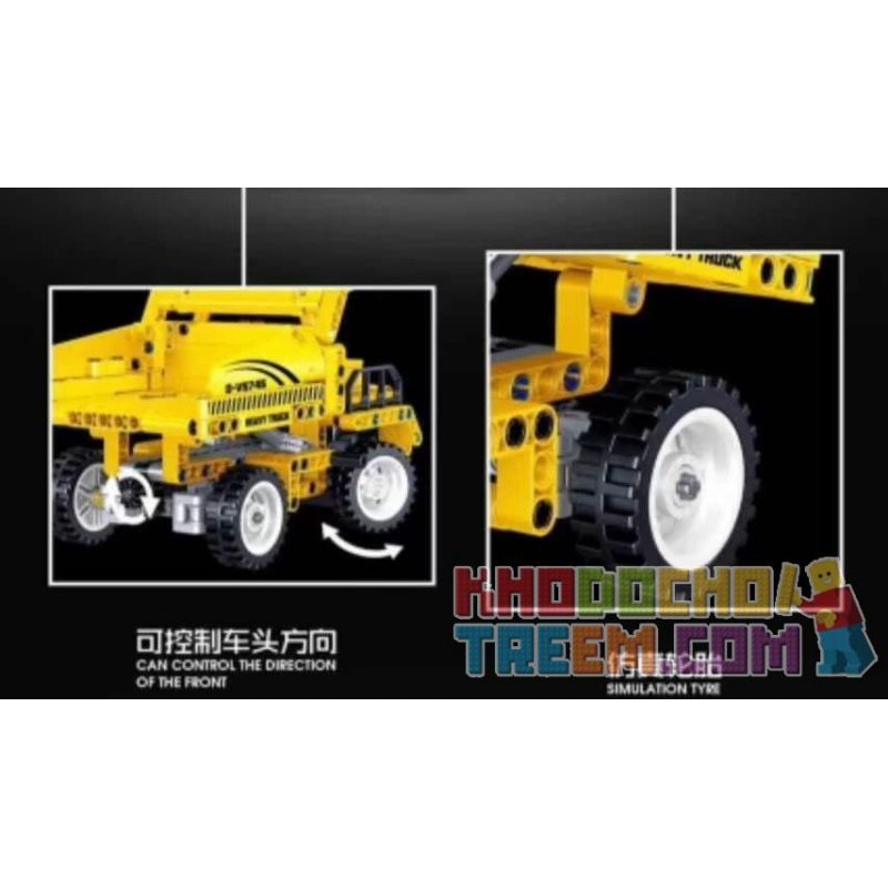 ZHEGAO QL0428 0428 non  XE TẢI TỰ ĐỔ bộ đồ chơi xếp lắp ráp ghép mô hình  Kỹ Thuật Công Nghệ Cao Mô Hình Phương Tiện 375 khối