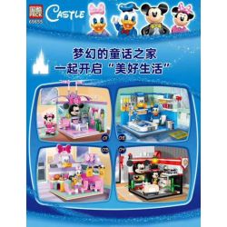 PRCK 69655 non  NGÔI NHÀ CỔ TÍCH 4 KIỂU bộ đồ chơi xếp lắp ráp ghép mô hình CASTLE 728 khối