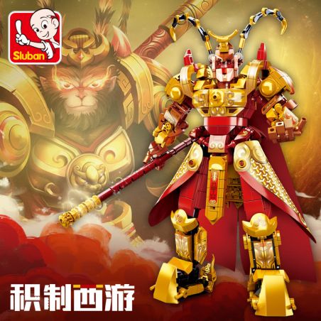 SLUBAN M38-B0932 B0932 0932 M38B0932 38-B0932 M38-B9321 B9321 9321 M38B9321 38-B9321 non  VUA KHỈ VUA KHỈ bộ đồ chơi xếp lắp ráp ghép mô hình Monkie Kid Tây Du Ký Tôn Ngộ Không 615 khối