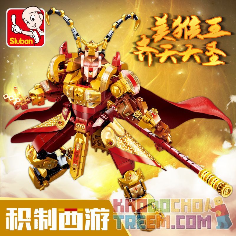 SLUBAN M38-B0932 B0932 0932 M38B0932 38-B0932 M38-B9321 B9321 9321 M38B9321 38-B9321 non  VUA KHỈ VUA KHỈ bộ đồ chơi xếp lắp ráp ghép mô hình Monkie Kid Tây Du Ký Tôn Ngộ Không 615 khối
