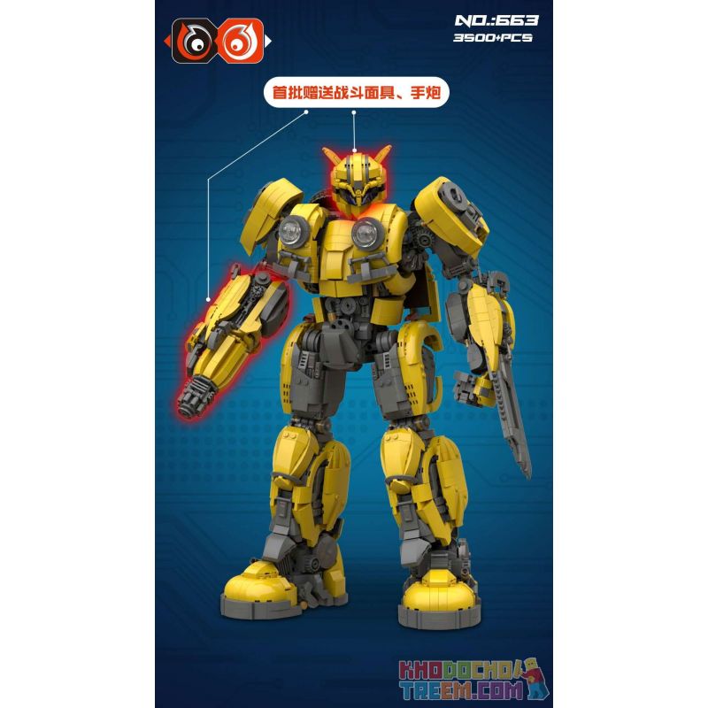 66 3 non  CON ONG bộ đồ chơi xếp lắp ráp ghép mô hình Movie & Game BUMBLEBEE Phim Và Trò Chơi 3500 khối
