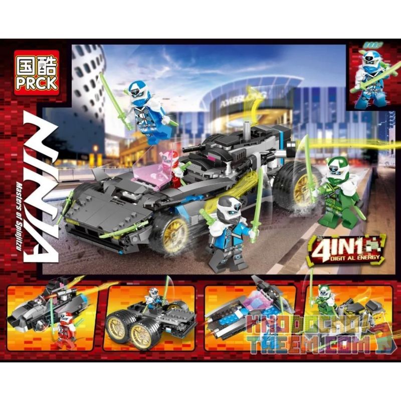 FROG BABY OBM 99811 non  ĐUA XE TỐC ĐỘ NINJA 4 bộ đồ chơi xếp lắp ráp ghép mô hình The  Ninjago Movie NINJA MASTERS OF SPINJITZU Ninja Lốc Xoáy 821 khối