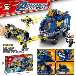 SHENG YUAN SY SY1487 1487 non  XE TẢI AVENGERS bộ đồ chơi xếp lắp ráp ghép mô hình Super Heroes HEROES ASSEMBLE Siêu Nhân Anh Hùng 523 khối