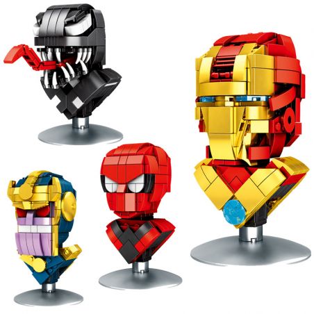 DINGGAO DG3001A 3001A DG3001B 3001B DG3001C 3001C DG3001D 3001D non  4 CHÂN DUNG ĐẦU DEADLY SYMBIOTE SPIDER-MAN DARK MILD IRON GOD OF WAR bộ đồ chơi xếp lắp ráp ghép mô hình Gundam STAR SOLDIER Đại Chiến Gundam 1032 khối