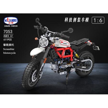 Winner 7053 non  LEO NÚI MÔ TÔ 1 6 tỷ lệ 1:6 bộ đồ chơi xếp lắp ráp ghép mô hình  TECHINQUE SCRAMBLER MOTORCYCLE Kỹ Thuật Công Nghệ Cao Mô Hình Phương Tiện 611 khối