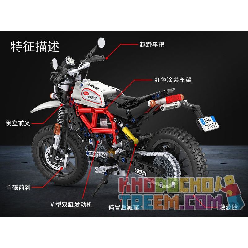 Winner 7053 non  LEO NÚI MÔ TÔ 1 6 tỷ lệ 1:6 bộ đồ chơi xếp lắp ráp ghép mô hình  TECHINQUE SCRAMBLER MOTORCYCLE Kỹ Thuật Công Nghệ Cao Mô Hình Phương Tiện 611 khối