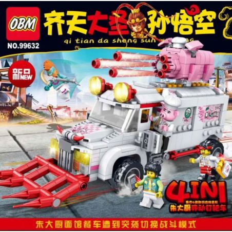 FROG BABY OBM 99632 non  CHEF ZHU DI ĐỘNG CÀO MÓNG 4 KẾT HỢP bộ đồ chơi xếp lắp ráp ghép mô hình Monkie Kid Tây Du Ký Tôn Ngộ Không 699 khối