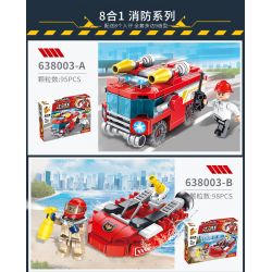 PanlosBrick 638003 Panlos Brick 638003 non  8 TỔ HỢP ROBOT CHỮA CHÁY bộ đồ chơi xếp lắp ráp ghép mô hình Fire Rescure FIRE RESCUE Cứu Hỏa 752 khối
