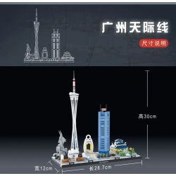 KAIYU K86108 86108 non  ĐƯỜNG CHÂN TRỜI QUẢNG CHÂU bộ đồ chơi xếp lắp ráp ghép mô hình Architecture PARTICLES OF EVERYTHING Công Trình Kiến Trúc 680 khối