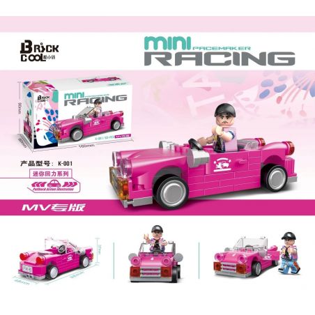BRICKCOOL K-001 non  MV PHIÊN BẢN ĐẶC BIỆT MÀU HỒNG CHUYỂN ĐỔI bộ đồ chơi xếp lắp ráp ghép mô hình Mini Racing Pacemaker MINI PRCEMAKER RACING Đua Xe Mini 83 khối