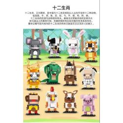 WANGE WG001 WG002 WG003 WG004 WG005 WG006 WG007 WG008 WG009 WG010 WG011 WG012 non  CUNG HOÀNG ĐẠO bộ đồ chơi xếp lắp ráp ghép mô hình Brickheadz BRICK DOLLZ Nhân Vật Đầu To 87 khối