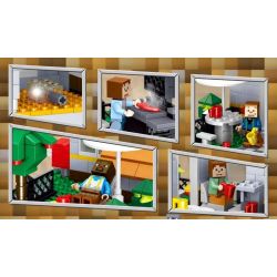 ZHEGAO QL0554 0554 non  NGÔI NHÀ GIẢI TRÍ HOANG DÃ bộ đồ chơi xếp lắp ráp ghép mô hình Minecraft Game Xây Dựng 610 khối
