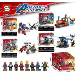 SHENG YUAN SY SY1418A 1418A SY1418B 1418B SY1418C 1418C SY1418D 1418D non  4 XE AVENGERS bộ đồ chơi xếp lắp ráp ghép mô hình Super Heroes HEROES ASSEMBLE Siêu Nhân Anh Hùng 949 khối