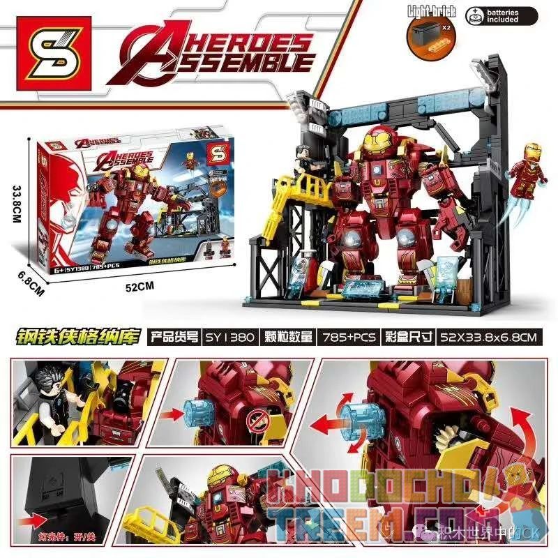 SHENG YUAN SY SY1380 1380 non  NGƯỜI SẮT GANAKU 4 bộ đồ chơi xếp lắp ráp ghép mô hình Super Heroes HEROES ASSEMBLE Siêu Nhân Anh Hùng 785 khối