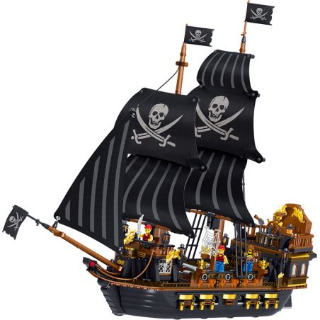 ZHEGAO QL1804 1804 982005 non  TÀU CƯỚP BIỂN ĐẠI BÀNG ĐEN bộ đồ chơi xếp lắp ráp ghép mô hình Pirates Of The Caribbean PIEARES KINGDOM Cướp Biển Vùng Caribe 1352 khối