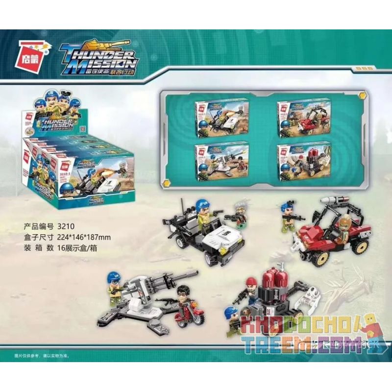 Enlighten 3210-1 3210-2 3210-3 3210-4 Qman 3210-1 3210-2 3210-3 3210-4 non  4 MÔ HÌNH bộ đồ chơi xếp lắp ráp ghép mô hình Thunder Mission Nhiệm Vụ Sấm Sét 448 khối