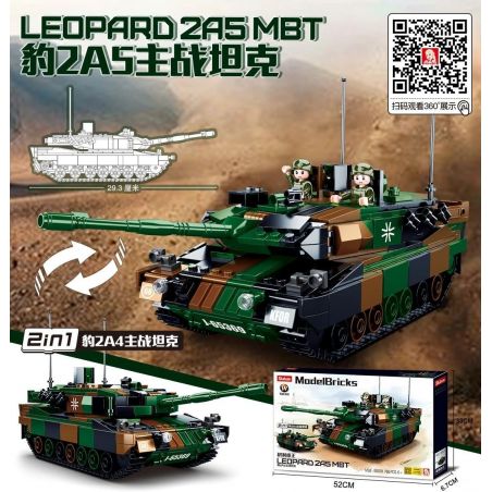 SLUBAN M38-B0839 B0839 0839 M38B0839 38-B0839 non  XE TĂNG CHIẾN ĐẤU CHỦ LỰC LEOPARD 2A5 bộ đồ chơi xếp lắp ráp ghép mô hình Racers LEOPARD 2A5 MBT Đua Tốc Độ 766 khối