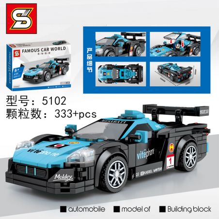 SEMBO 607319 SHENG YUAN SY 5102 non  MASERATI MC12. bộ đồ chơi xếp lắp ráp ghép mô hình Racers FAMOUS CAR WORLD MASERATI Đua Tốc Độ 333 khối