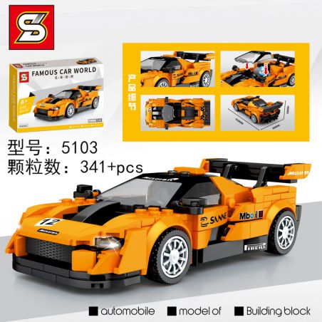 SEMBO 607320 SHENG YUAN SY 5103 non  MCLAREN SENA. bộ đồ chơi xếp lắp ráp ghép mô hình Racers FAMOUS CAR WORLD MCLAREN SENNA Đua Tốc Độ 341 khối