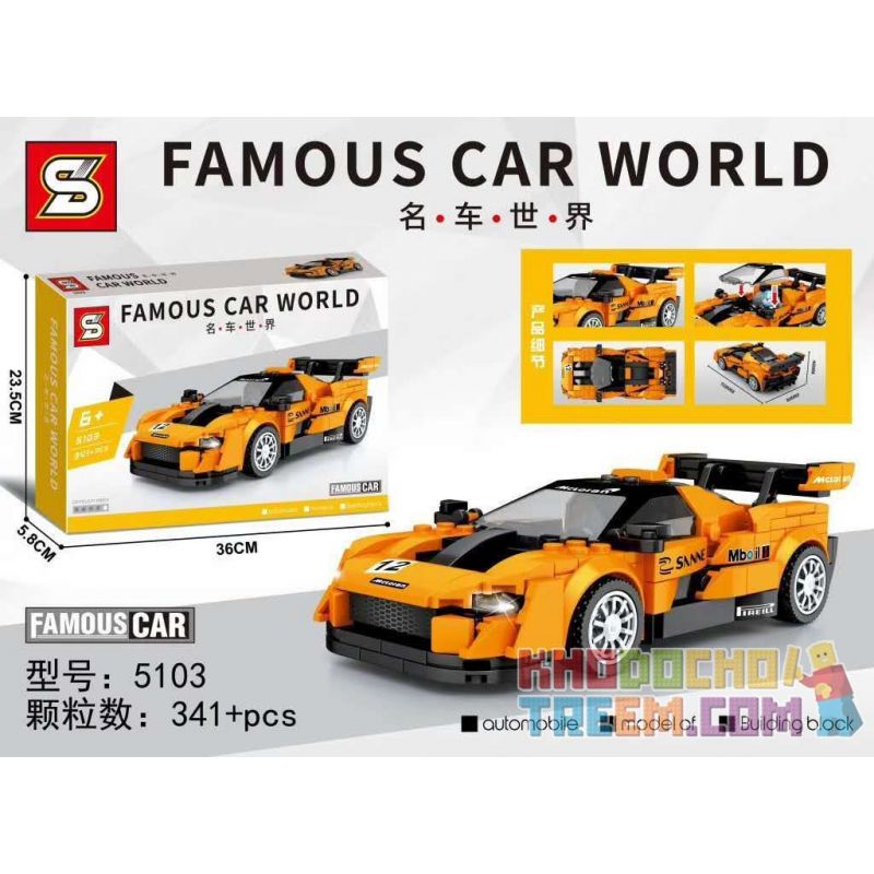 SEMBO 607320 SHENG YUAN SY 5103 non  MCLAREN SENA. bộ đồ chơi xếp lắp ráp ghép mô hình Racers FAMOUS CAR WORLD MCLAREN SENNA Đua Tốc Độ 341 khối