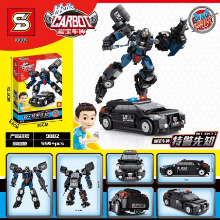 SHENG YUAN SY 9002 non  TIÊN TRI SWAT bộ đồ chơi xếp lắp ráp ghép mô hình Transformers HELLO CARBOT SKY S.W.A.T Robot Đại Chiến Người Máy Biến Hình 554 khối