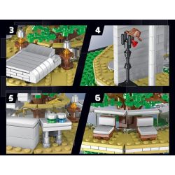 HENGTAI 85016 non  NHÀ KÍNH bộ đồ chơi xếp lắp ráp ghép mô hình Creator FOREST VILLA TREE IN THE HOUSE Sáng Tạo 3495 khối