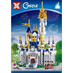 SX 9001 non  LÂU ĐÀI DISNEY NHỎ bộ đồ chơi xếp lắp ráp ghép mô hình Disney Princess CASTLE Công Chúa 497 khối