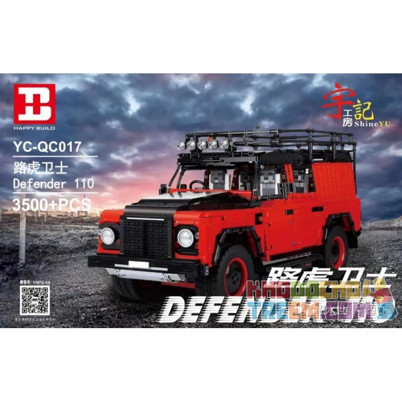 HAPPY BUILD YC-QC017 QC017 YCQC017 non  LAND ROVER DEFENDER 110 bộ đồ chơi xếp lắp ráp ghép mô hình Build Team SHINE YU LAND ROVER DEFENDER 110 Đội Xây Dựng 3500 khối