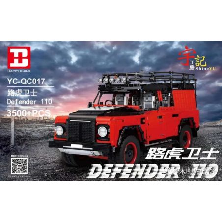 HAPPY BUILD YC-QC017 QC017 YCQC017 non  LAND ROVER DEFENDER 110 bộ đồ chơi xếp lắp ráp ghép mô hình Build Team SHINE YU LAND ROVER DEFENDER 110 Đội Xây Dựng 3500 khối