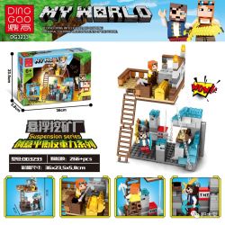 DINGGAO DG3233 3233 non  NHÀ MÁY KHAI THÁC BỊ ĐÌNH CHỈ bộ đồ chơi xếp lắp ráp ghép mô hình Minecraft MY WORLD SUSPENSION Game Xây Dựng 266 khối