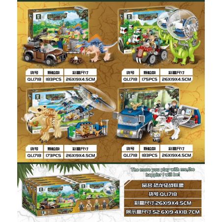 ZHEGAO QL1718 1718 non  LIÊN MINH CHINH PHỤC KHỦNG LONG bộ đồ chơi xếp lắp ráp ghép mô hình Jurassic World DINOSAUR Thế Giới Khủng Long 714 khối