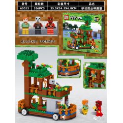 PRCK 63053 non  PHÁO ĐÀI RỪNG DI ĐỘNG bộ đồ chơi xếp lắp ráp ghép mô hình Minecraft MY WORLD Game Xây Dựng 356 khối