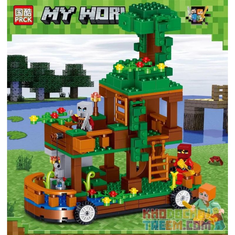 PRCK 63053 non  PHÁO ĐÀI RỪNG DI ĐỘNG bộ đồ chơi xếp lắp ráp ghép mô hình Minecraft MY WORLD Game Xây Dựng 356 khối