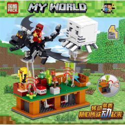 PRCK 63051 non  SỰ KẾT HỢP CỦA CHASING THE ENDER DRAGON 4 bộ đồ chơi xếp lắp ráp ghép mô hình Minecraft MY WORLD Game Xây Dựng 511 khối