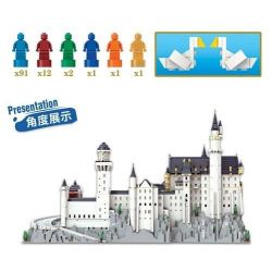 KAIYU K86201 86201 non  LÂU ĐÀI NEUSCHWANSTEIN BAVARIA ĐỨC bộ đồ chơi xếp lắp ráp ghép mô hình Creator NEUSCHWANSTEIN CASTLE BAVARIA Sáng Tạo 13500 khối