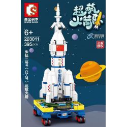 SEMBO 203011 non  TÊN LỬA TÀU SÂN BAY F (CZ-2F) NGÀY THÁNG 3 bộ đồ chơi xếp lắp ráp ghép mô hình Military Army Quân Sự Bộ Đội 395 khối