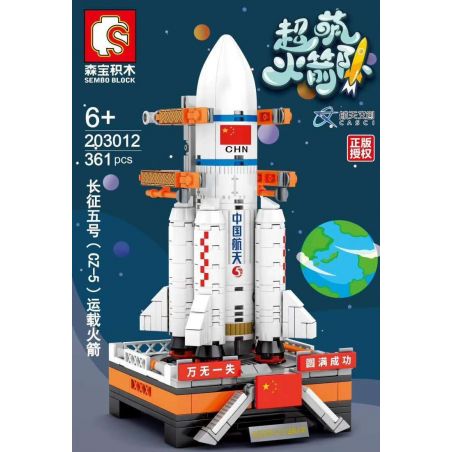 SEMBO 203012 non  TÊN LỬA TÀU SÂN BAY 5 THÁNG 3 (CZ-5) bộ đồ chơi xếp lắp ráp ghép mô hình Military Army Quân Sự Bộ Đội 361 khối