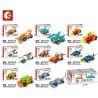 SEMBO 607201 non  HOT WHEELS RACING 8 Ô TÔ KÉO LÙI bộ đồ chơi xếp lắp ráp ghép mô hình Speed Champions Racing Cars Đua Xe Công Thức