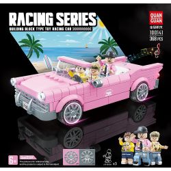 QuanGuan 100141 Quan Guan 100141 non  FORD MÀU HỒNG MUI TRẦN bộ đồ chơi xếp lắp ráp ghép mô hình Speed Champions Racing Cars RACING SUN UNER FORD FAIRLANE Đua Xe Công Thức 368 khối