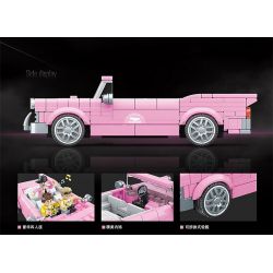 QuanGuan 100141 Quan Guan 100141 non  FORD MÀU HỒNG MUI TRẦN bộ đồ chơi xếp lắp ráp ghép mô hình Speed Champions Racing Cars RACING SUN UNER FORD FAIRLANE Đua Xe Công Thức 368 khối